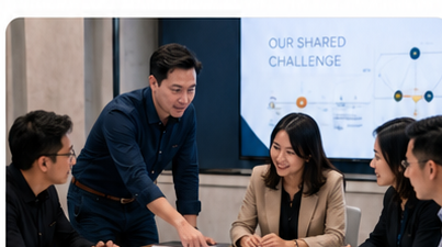 Leaders working together in an AI-enabled decision scenario